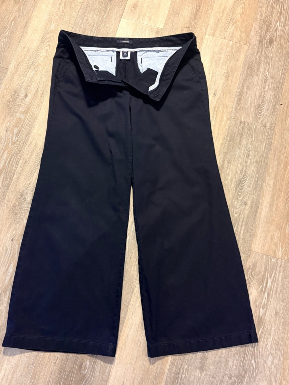 Vintage Lands End wide leg chinos, navy blue, size 12P